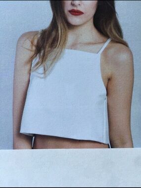 Women's White Square Neck Crop Tank Top